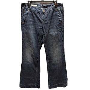 Banana Republic Size 6 stretch denim sailor style Jeans wide leg cropped